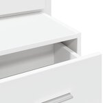 vidaXL Table de chevet murale avec lumières LED blanc