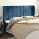 vidaXL Tête de lit avec oreilles Bleu foncé 163x23x118/128 cm Velours