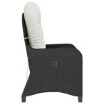 vidaXL Fauteuil inclinable avec coussin Noir 56 x 66 x 95 cm polyrotin