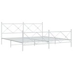 vidaXL Cadre de lit métal avec tête de lit/pied de lit blanc 193x203cm