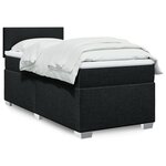 vidaXL Sommier à lattes de lit avec matelas Noir 90x190 cm Tissu