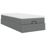 vidaXL Cadre de lit ottoman avec matelas gris foncé 90x190 cm tissu