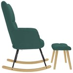 vidaXL Chaise à bascule avec repose-pied Vert foncé Tissu