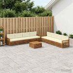 vidaXL Ensemble de canapés d'extérieur 9 Pièces Naturel et Crème