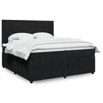 vidaXL Sommier à lattes de lit et matelas Noir 200x200 cm Velours