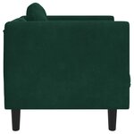 vidaXL Fauteuil avec coussin vert foncé velours