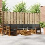 vidaXL Ensemble de canapés d'extérieur 8 Pièces Naturel et Anthracite