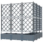 vidaXL Jardinière avec Treillis 5 Pièces Gris clair 120x120x125.5 cm