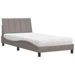 vidaXL Lit avec matelas Hanko taupe 100x200 cm tissu