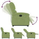 vidaXL Fauteuil inclinable électrique vert clair velours