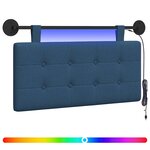 vidaXL Tête de lit suspendue Avec lumière LED Bleu Tissu
