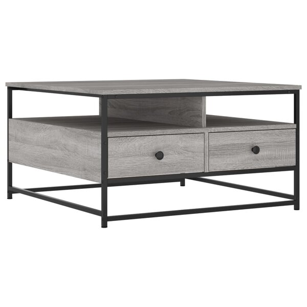 vidaXL Table basse sonoma gris 80x80x45 cm bois d'ingénierie