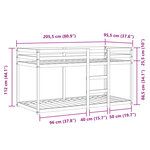 vidaXL Lit superposé avec rideaux rose 90x200 cm bois pin massif