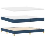 vidaXL Lit à ressorts avec matelas et LED bleu 200x200 cm tissu