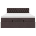vidaXL Lit ottoman avec matelas et LED marron foncé 140x190 cm tissu