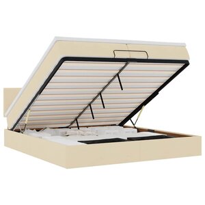 VidaXL Cadre de lit ottoman avec matelas crème 200x200 cm tissu