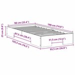 vidaXL Cadre de lit Marron 90 x 190 cm