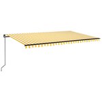 vidaXL Auvent manuel rétractable 500x350 cm Jaune et blanc