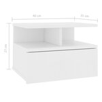Vidaxl table de chevet flottante blanc 40x31x27 cm bois d'ingénierie