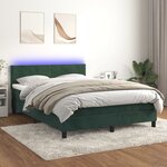 vidaXL Sommier à lattes de lit avec matelas LED Vert foncé 140x200 cm