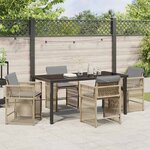 vidaXL Ensemble de salle à manger pour jardin 5 Pièces Beige polyrotin