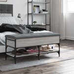 vidaXL Banc à chaussures sonoma gris 102x42x45 cm bois d'ingénierie