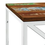 vidaXL Table basse acier inoxydable et bois massif de récupération