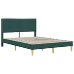 vidaXL Cadre de lit avec tête de lit Vert foncé 140 x 190 cm Tissu