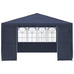 vidaXL Tente de réception avec parois latérales 4x4 m Bleu 90 g/m²