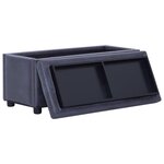 Banquette pouf tabouret meuble pouf de rangement 87 cm gris synthétique daim 3002129