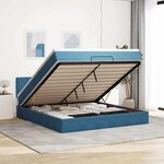 VidaXL Cadre de lit ottoman avec matelas bleu foncé 160x200 cm velours