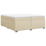 vidaXL Sommier à lattes de lit avec matelas Crème 200x200 cm Tissu