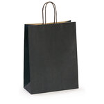 Sac kraft vergé noir à poignées torsadées raja 40 x 47 x 19 cm (lot de 100)