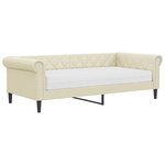 vidaXL Lit de jour avec matelas crème 90x200 cm similicuir