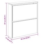 vidaXL Armoire à chaussures et miroir 2 niveaux Gris béton 63x17x67 cm