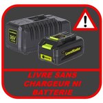 Lawnmaster tondeuse a batterie - 41 cm - 36 v - sans batterie ni chargeur - vert et gris