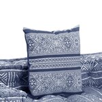 Vidaxl pouf modulaire à 2 places indigo tissu