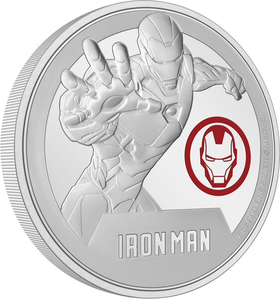 Pièce de monnaie en Argent 2 Dollars g 31.1 (1 oz) Millésime 2024 Marvel Niue IRON MAN
