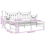 Lit de jour vidaXL avec lit escamotable blanc 75x190 cm en acier