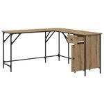 vidaXL Bureau Chêne artisanal 141 x 141 x 75 cm Bois d'ingénierie