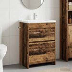 vidaXL Meuble sous lavabo de salle de bain Bois ancien