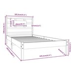 Vidaxl cadre de lit gris bois massif 100x200 cm