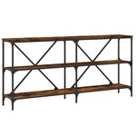 vidaXL Table console chêne fumé 160x30x75 cm bois d'ingénierie et fer