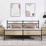 vidaXL Cadre de lit en métal sans matelas chêne sonoma 200x200 cm