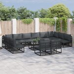 vidaXL Ensemble de canapé de jardin 13 Pièces Noir 70 x 70 x 32 cm