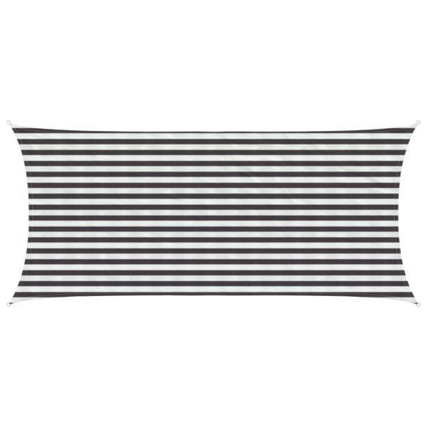 vidaXL Voile d'ombre 2 x 4 m HDPE Rectangulaire Anthracite et blanc