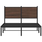 vidaXL Cadre de lit en métal avec tête de lit chêne marron 120x190 cm