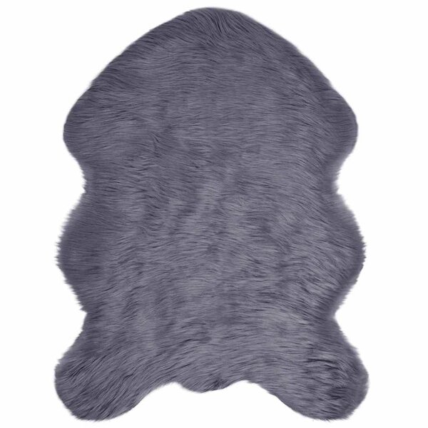 vidaXL Tapis en Peau de Mouton Synthétique Anthracite 80 x 120 cm
