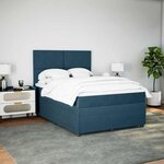vidaXL Sommier à lattes de lit et matelas Bleu foncé 140x200cm Velours