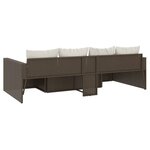 vidaXL Salon de jardin 2 Pièces avec coussins Marron Résine tressée